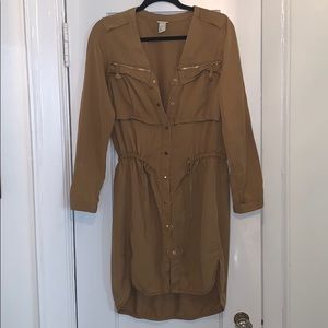 Tan Khaki Military Style Jacket/Dress